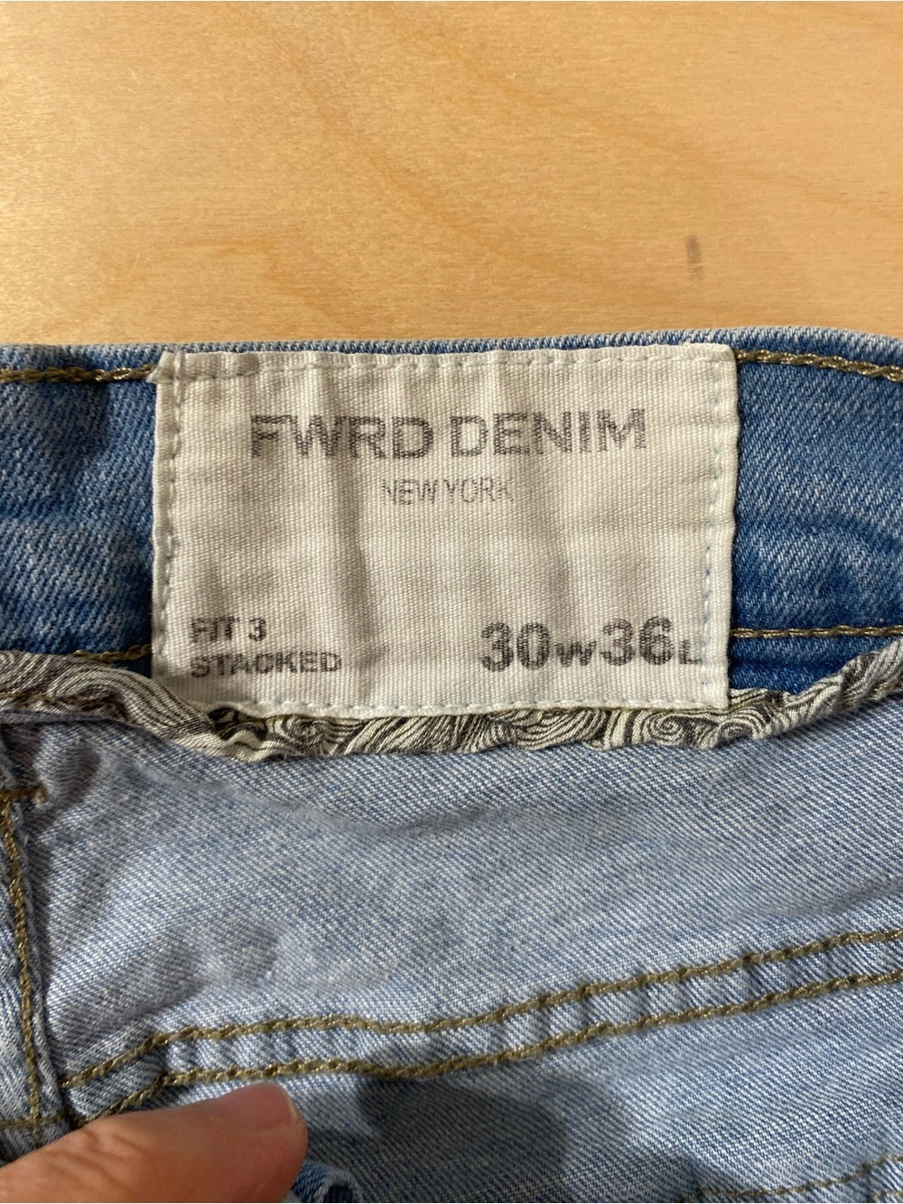 FWRD Denim Light Blue Distressed Patchwork Jeans 30 x 36 (SA) - Picture 5 of 7